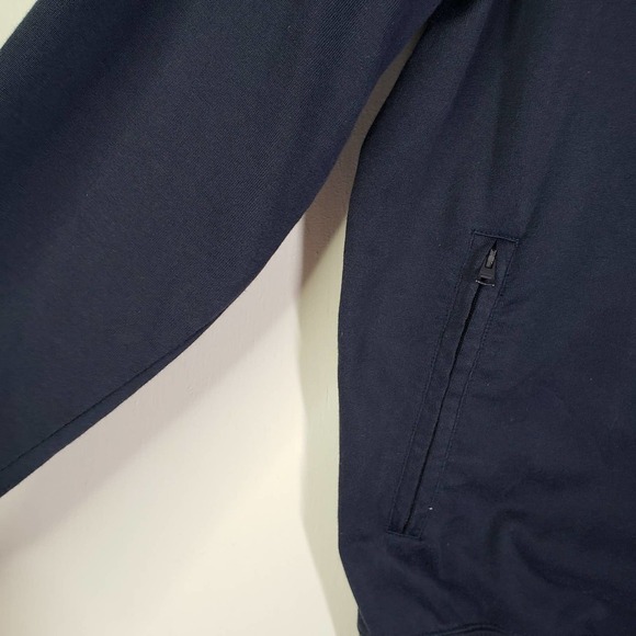 Roots Canada Full Zip Knit Sweatshirt Jacket Men's L Navy Blue Grey Embroidered - Picture 4 of 10